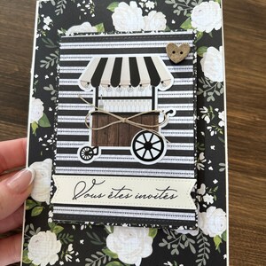Carte Carton Félicitations Mariage Scrapbooking Papeterie Faire Part Invitation Fleur Fleuri