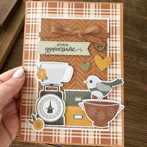 Carte Famille Je pense à toi Amour Maison Carte de souhait Cuisine Cuisiner Oiseau