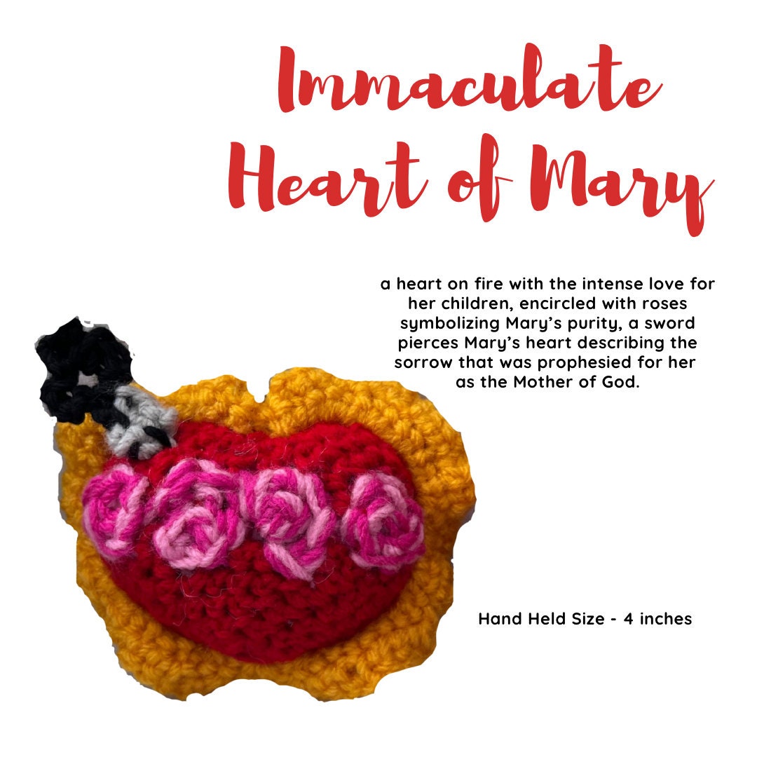 Sacred Heart of Jesus and Immaculate Heart of Mary - Crochet  