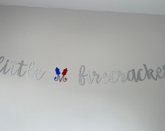 Little Firecracker Banner, 4th of July Gender Reveal Party, Little Firecracker Baby Shower, Little Firecracker Birthday Party Decor