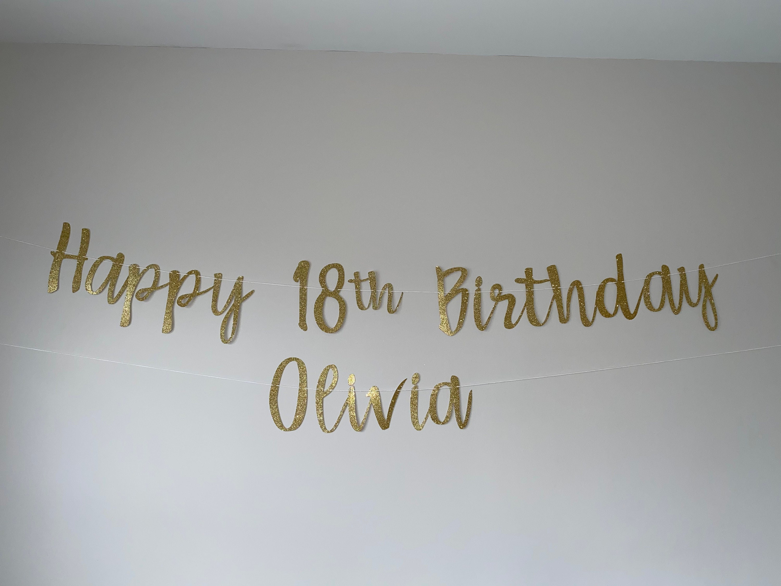 18th Birthday Decorations For Him Her, Black Glitter 18 Banner - View #3