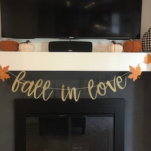Fall in Love Banner, Fall in Love Wedding Banner, Bachelorette Party Decor, Bridal Shower Banner