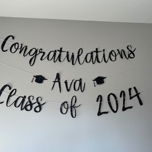 Personalized Congratulations Class of 2024 Banner, Congratulations Class of 2024 Name, Congratulations High School or College Graduation