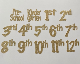 Glitter Graduation Grade Cutouts, Scrapbook Decorations