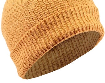 Hempiness Organic Pure Hemp Classic Knit Beanie Hats | Sustainable 100% Hemp Beanies | Mustard Yellow, Navy Blue, Black, Natural, Green
