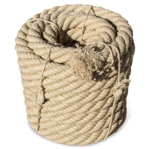 Natürliches 100% Hanfseil 60 mm | Chunky Organic Seile für Zuhause | Garten | Basteln | Seil Schaukel | Turnhalle | Schaukampf | Abenteuerspiel