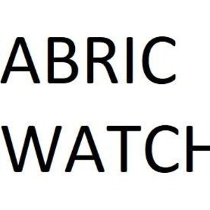 以下が含まれることがあります： 白い背景に黒い文字で「FABRIC SWATCH」と書かれています。テキストは太字のサンセリフ体です。シンプルでコントラストの高いグラフィックです。