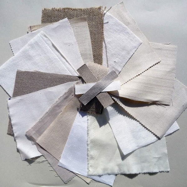 Individual Sustainable Hemp Fabric Swatch Pieces - A5 size | Organic Fabric Samples | Textiles | Silk | Cotton | Bamboo