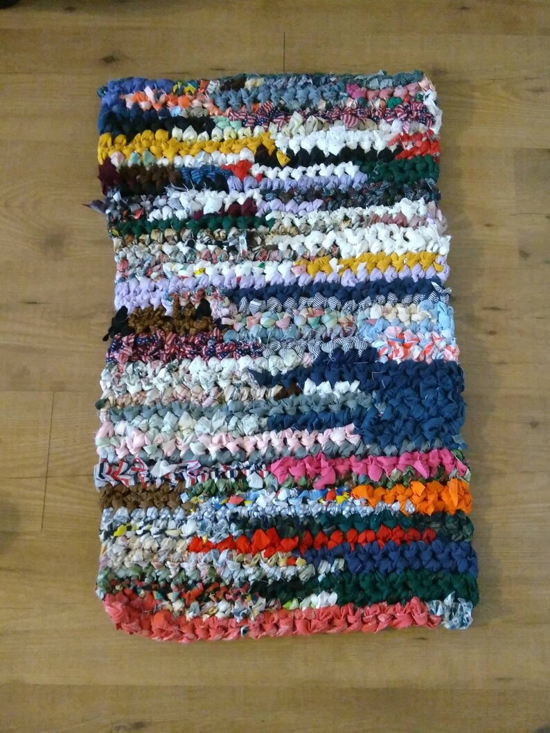 Crocheted Rag Rugs Farmhouse Kitchen Rug Kitchen Floor Mat ...