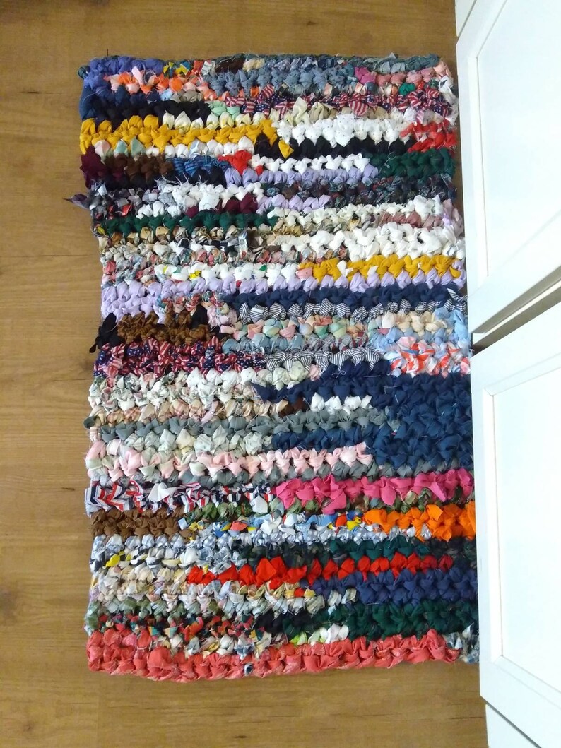 Crocheted Rag Rugs Farmhouse Kitchen Rug Kitchen Floor Mat Etsy