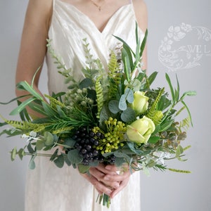 Greenery wedding bouquet,bridal bouquet,wedding flowers,bohemian wedding bouquet,woodland wedding bouquet,wedding decor,bridesmaid bouquet
