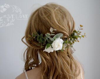 Delicate White Rose Headpiece for Boho Wedding, Bridal Shower, Photoshoots and Special Events