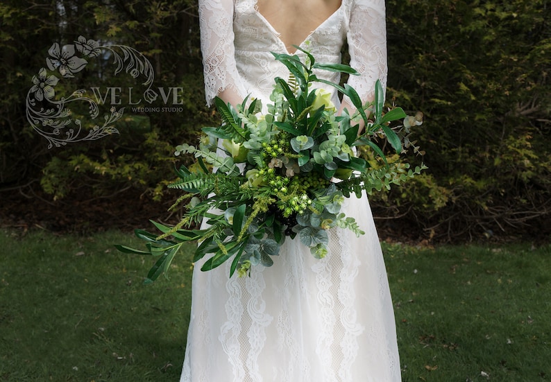 Greenery wedding bouquet,bridal bouquet,wedding flowers,bohemian wedding bouquet,woodland wedding bouquet,wedding decor,bridesmaid bouquet