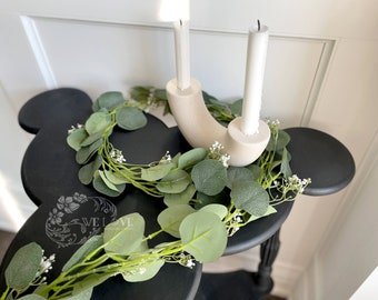 6.5FT Eucalyptus&Baby’s breath flower Garland, Wedding Centerpiece,Greenery Garland, Eucalyptus Table Runner, Greenery Backdrop, Photo Booth