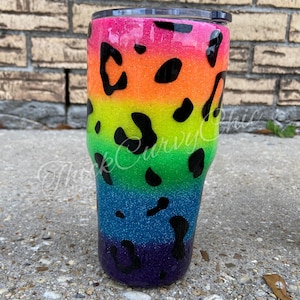 Rainbow Leopard tumbler