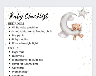 Baby Checkliste und Geburtsplan Vorlage - herunterladen und ausdrucken