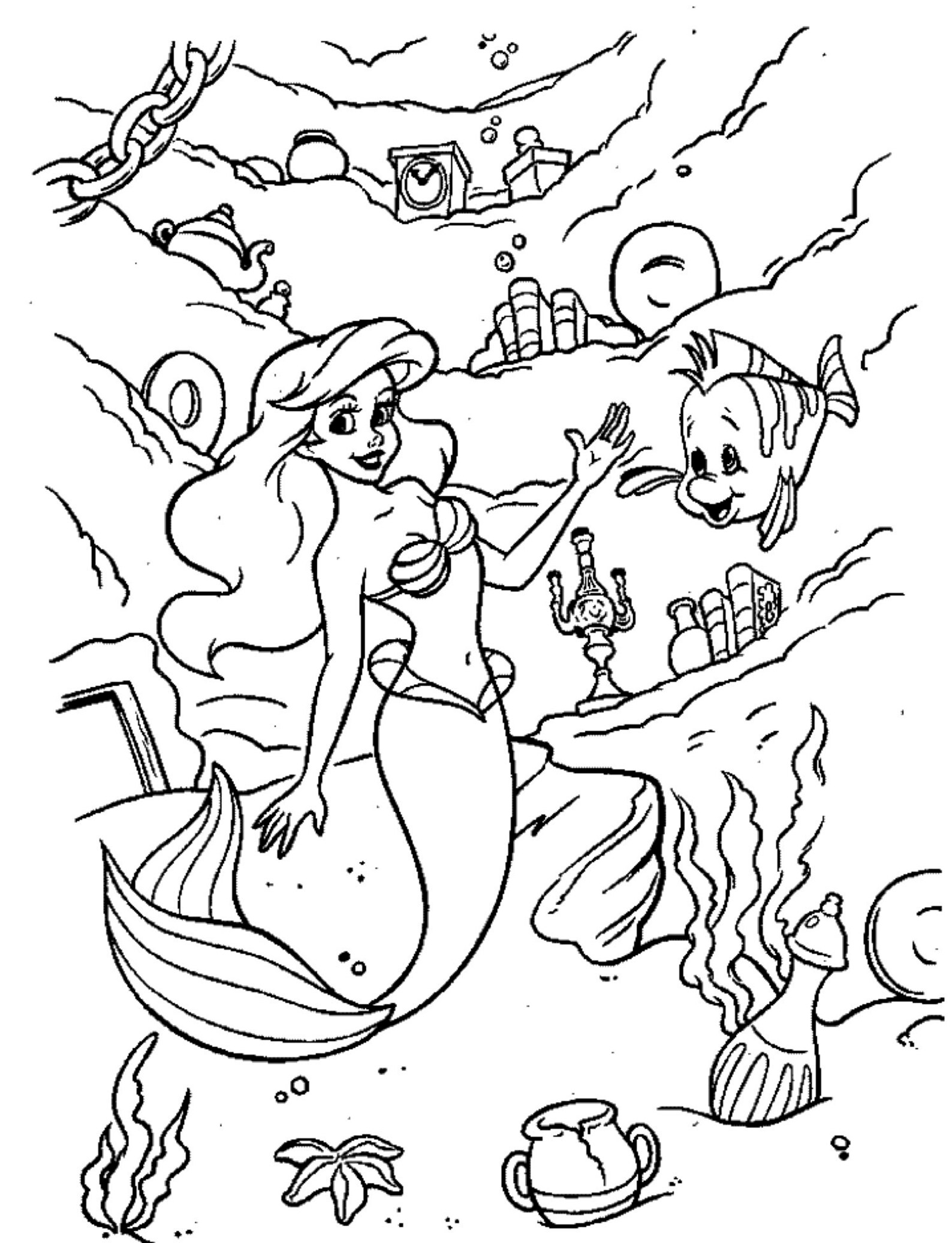 Coloring Time with Snow White & Little Mermaid | Etsy