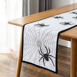 Black Spider Web Halloween Table Runner image 3
