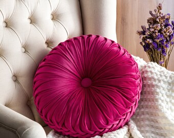 round pink pillows