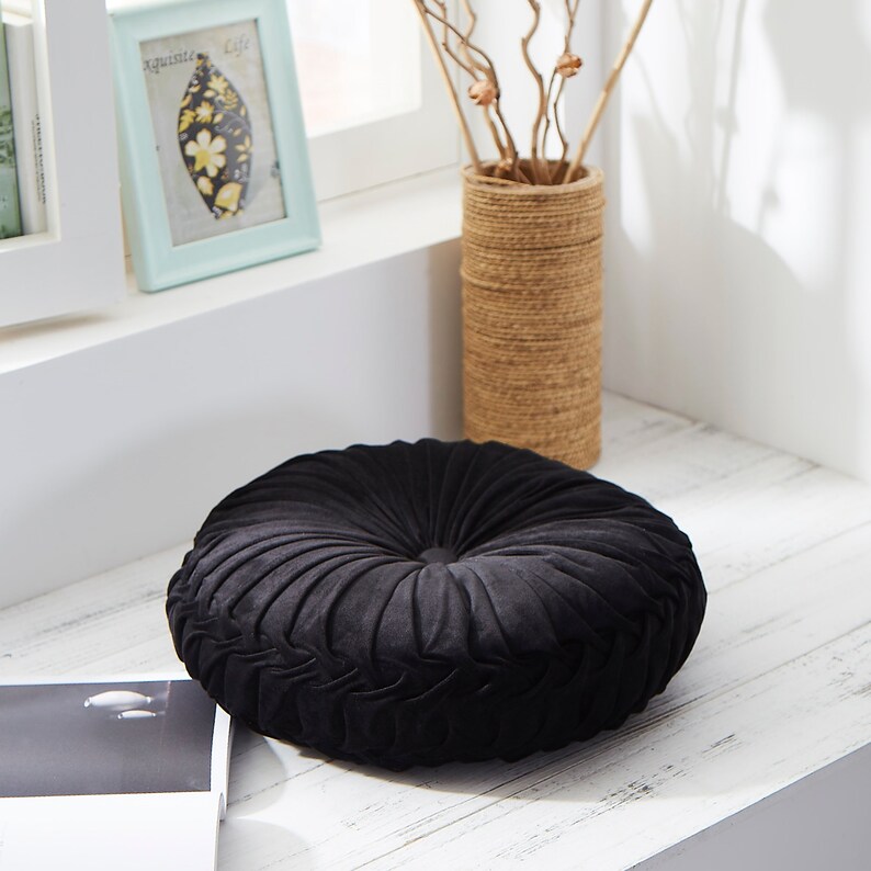 Round Pintuck Throw Pillow 14.5 Burgundy Etsy