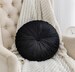 Round 13.5” Pintuck Throw Pillow (Black) 