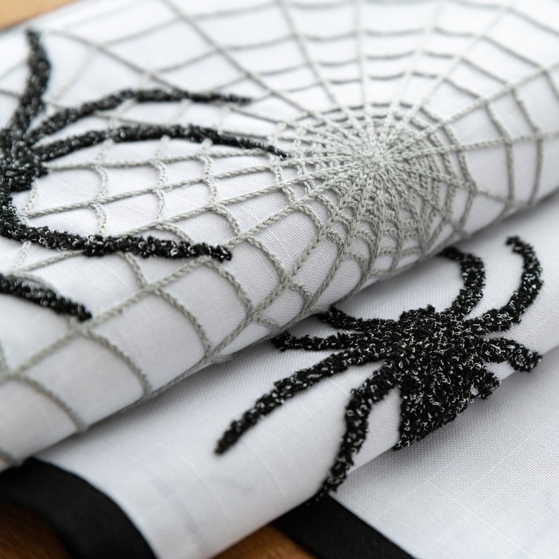 Black Spider Web Halloween Table Runner image 2