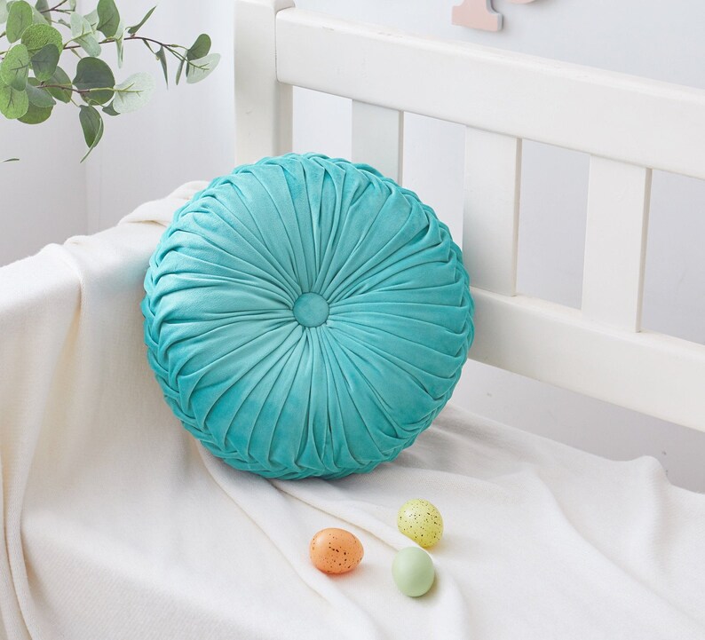 Round 14.5 Pintuck Throw Pillows Yellow Color Etsy