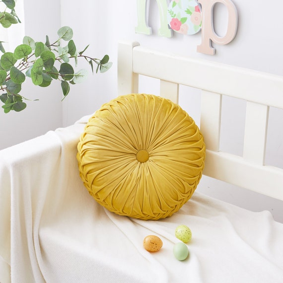 Round 14.5 Pintuck Throw Pillows Yellow 
