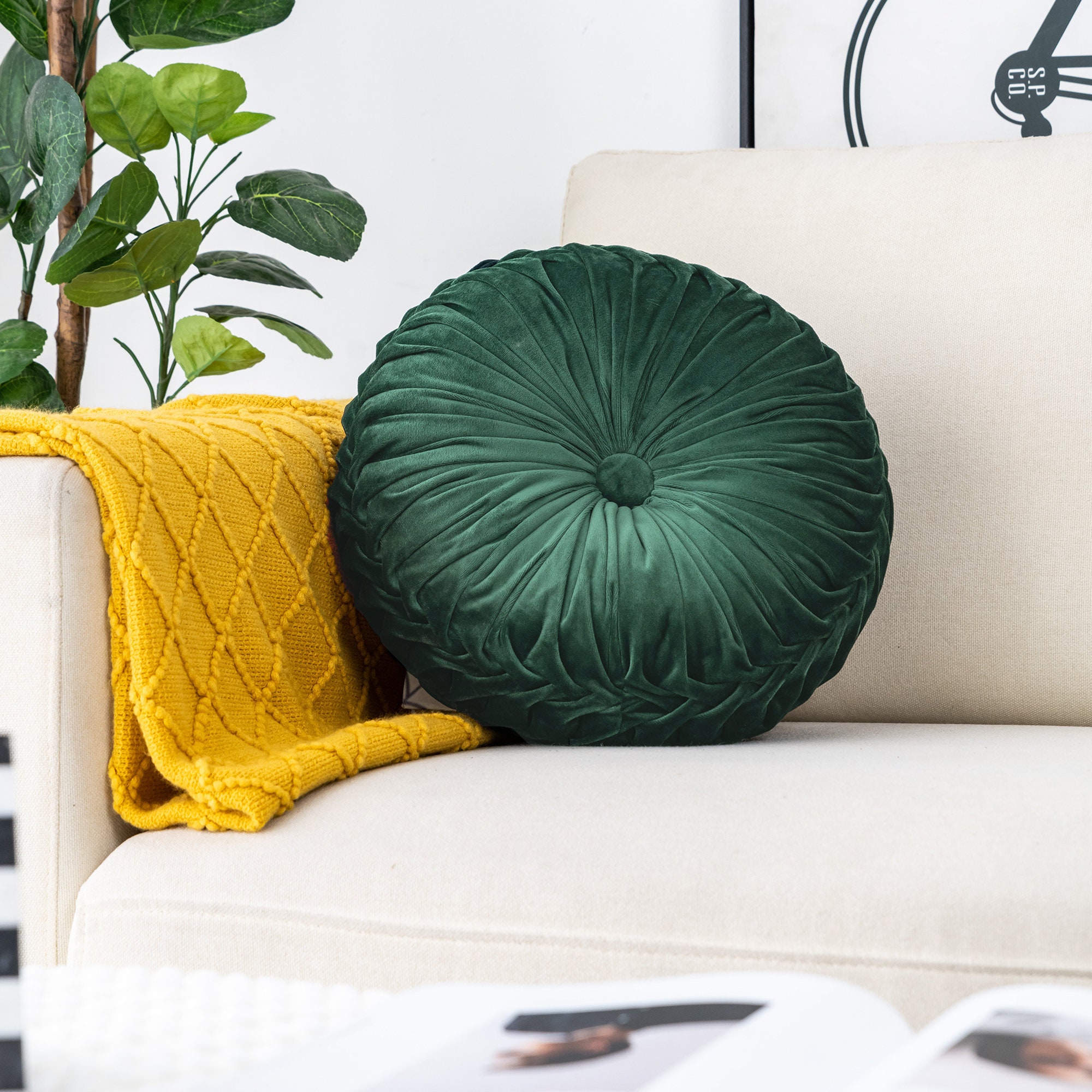 forest green pillows