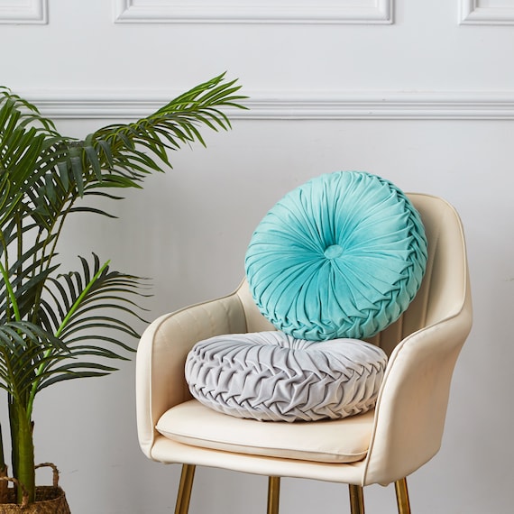 Round teal clearance pillow