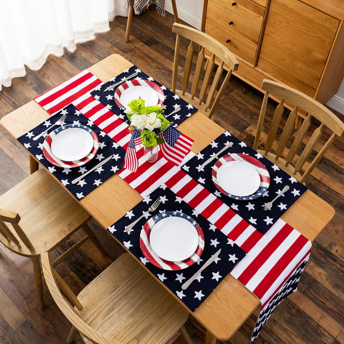 4th of July Embroidered Stars Placemats - Etsy