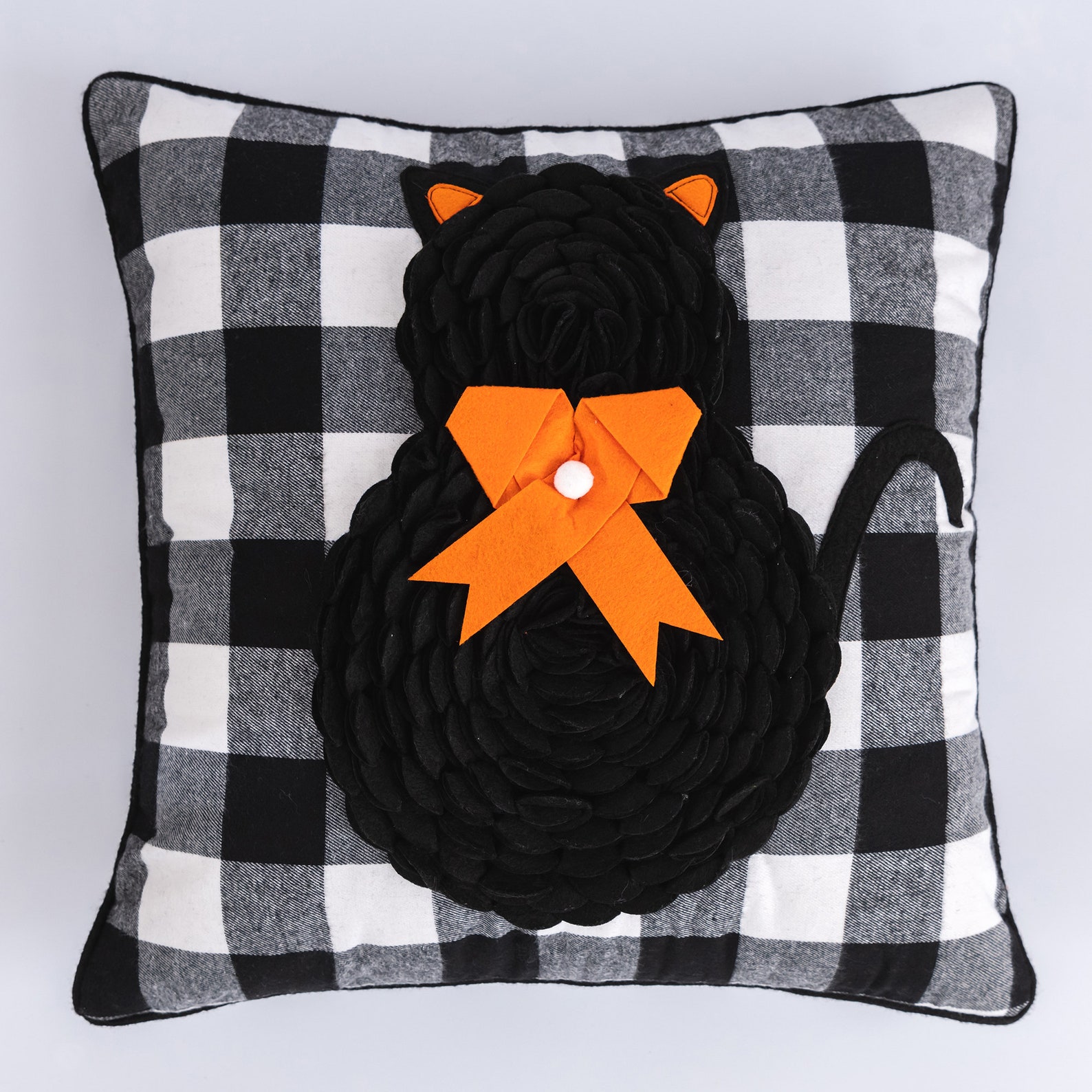 Handcrafted Halloween Black Cat Pillow Covers Etsy