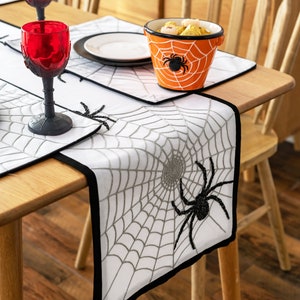 Black Spider Web Halloween Table Runner image 7