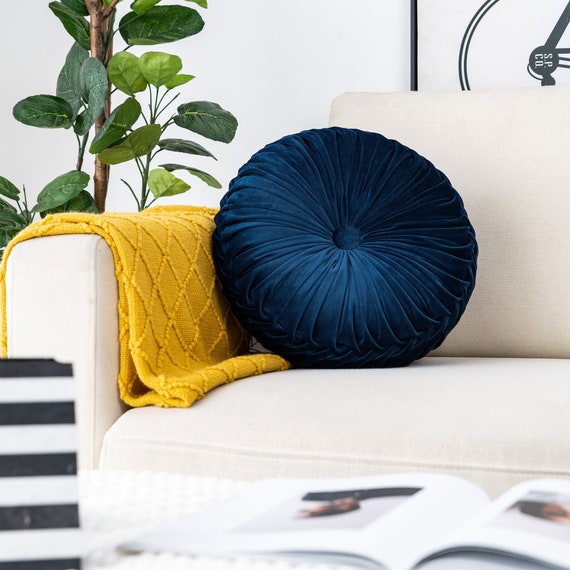 navy round cushion