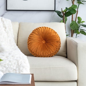 Round 13.5 Pintuck Throw Pillow Burnt Orange