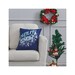 Let It Snow Navy Blue Christmas Throw Pillow Cover 