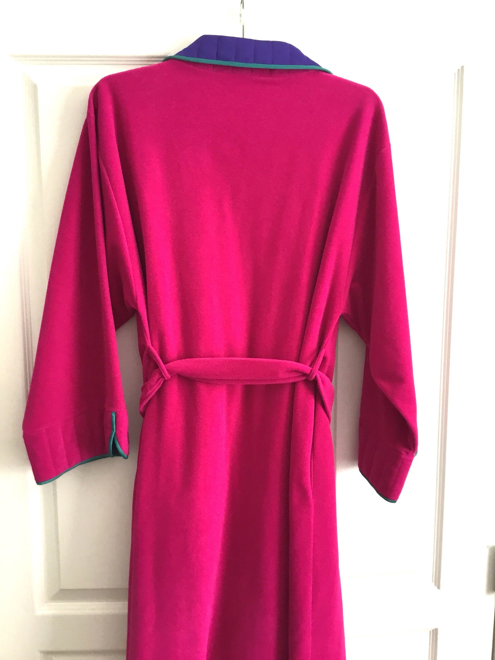 Vanity Fair Womens Velour Robe Medium Quilted Collar Cuff Wrap Etsy