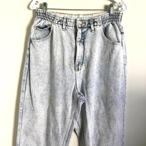 Lee Womens Elastic Waist Acid Wash Jeans Size 12 Retro High | Etsy