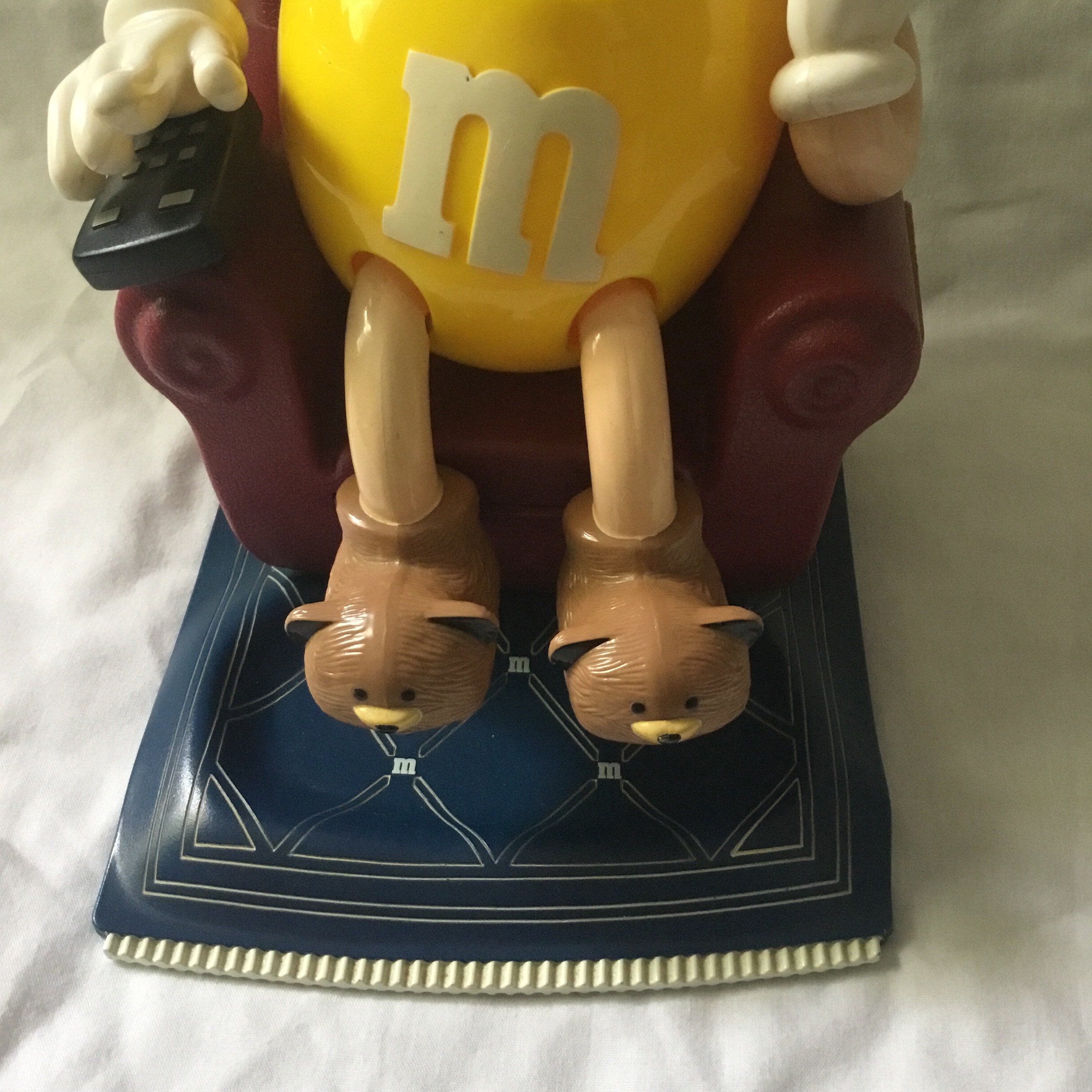 M&M Candy Dispenser - Yellow Peanut M&M Sitting in Recliner Chair
