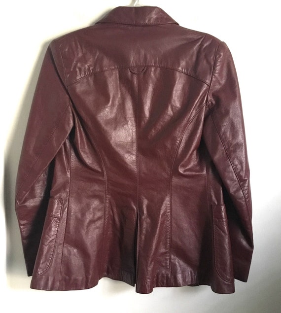 Buy Etienne Aigner Vintage Leather Blazer Jacket Size 10 Classic Burgundy Coat 80 s Made in Hong Kong Online in India Etsy