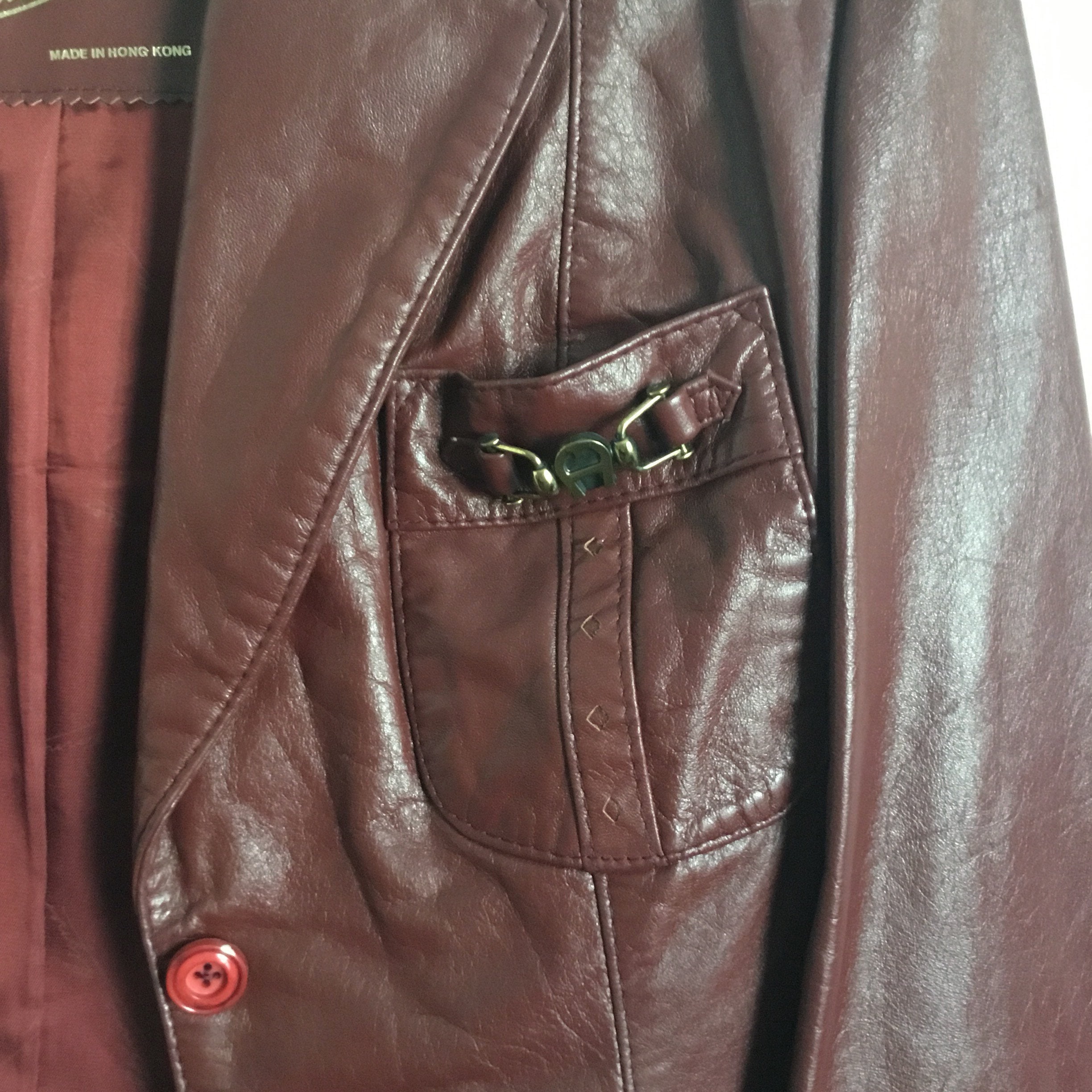 【セール中】AIGNER アイグナー レザージャケット 本革 ビンテージ 90s Etienne Aigner Vintage Leather Blazer Jacket Size 10 Classic
