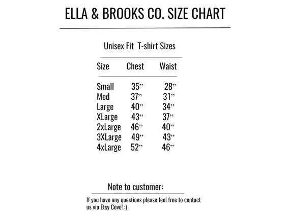 White House Size Chart