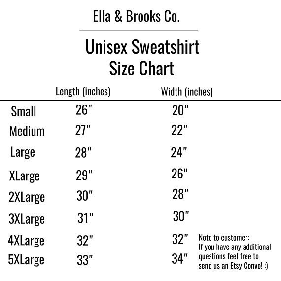 Custom Ink Size Chart Crewneck