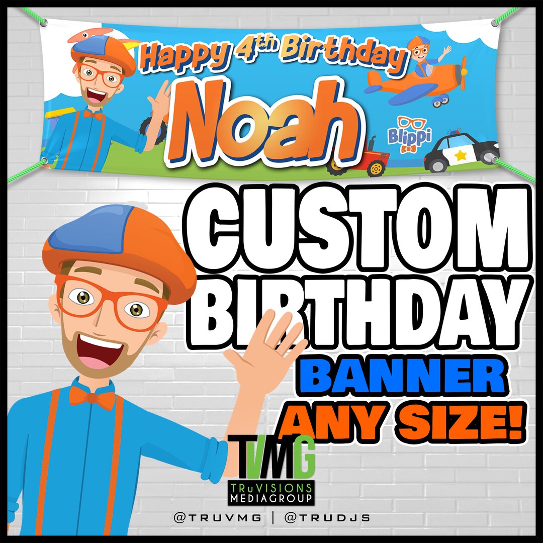 Personalized Blippi Birthday Banner/backdrop - Etsy