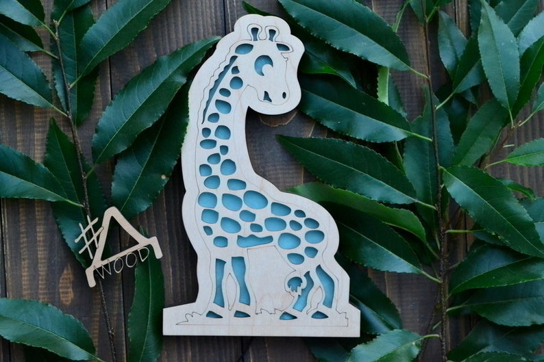 Giraffe Wood Lamp for Kids Nursery Animal Night Light for Baby Bedside