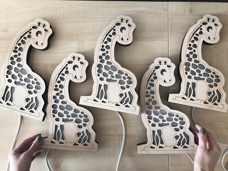 Giraffe Wood Lamp for Kids Nursery Animal Night Light for Baby Bedside