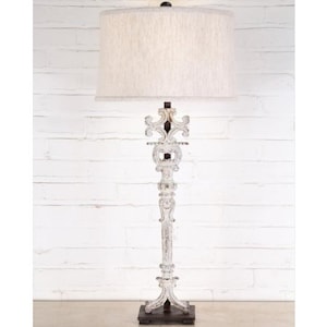 Handmade Unique Vintage Look Modern Farmhouse Style Iron Buffet Table Lamp with Linen Shade. More Options Available.  Click for Details!