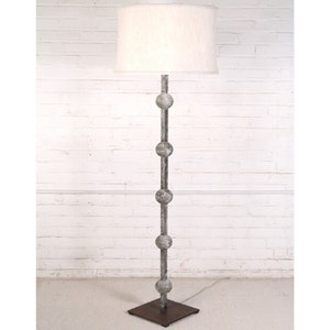 Handmade Vintage Style Floor Lamp With Shade-Iron French Country Standing Lamp-Distressed Gray Standing Light-Modern Floor Lamp-More Options