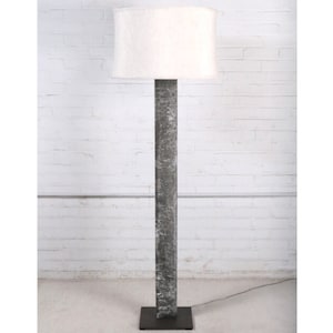Farmhouse Style Floor Lamp With Shade-Unique Handmade Iron Floor Lamp-Distressed Finish-Free Standing Light-Vintage Style-Modern Style