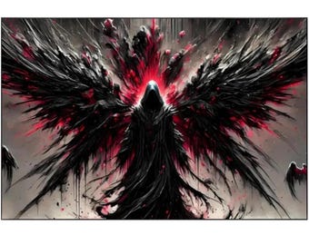 Vibrant Fantasy Gothic Black Angel Diamond Painting Kit (Full Drill)